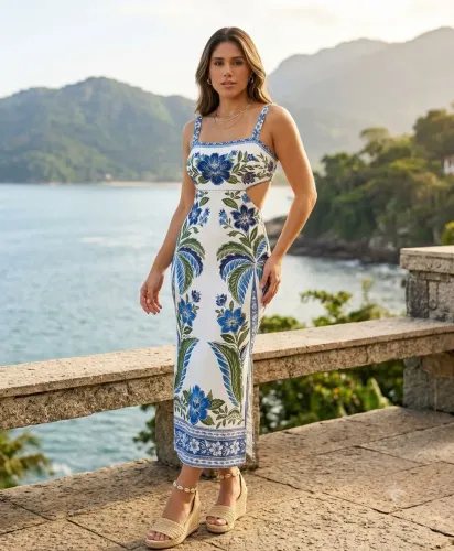 Vestido farm midi tropicance