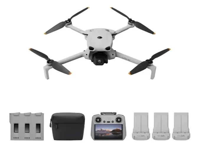 DJI Lito X1 Fly More Combo Controle C/ tela DJI RC 2, Drone com câmera 4K para iniciantes,