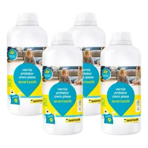 Kit 4 Verniz PU Quartzolit para piso de cimento queimado