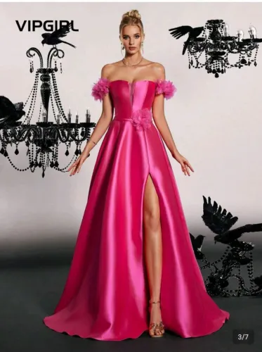Vestido de Festa Longo Pink - Tam. P (Ajustável)