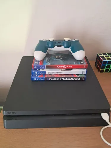 Ps4 Playstation 4 com controle e 3 jogos