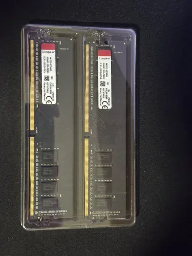 Kit com 2 memórias Ram Ddr4 8gb 2666mhz kingston KVR26N19S8/8 black Computador Pc Desktop