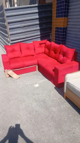 Sofa canto petrolina pequena avaria 