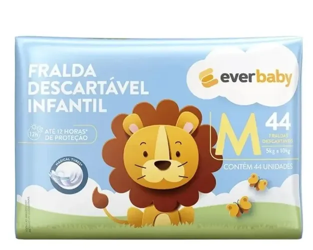 Fralda Descartável Everbaby Tamanho M Com 44 Unidades