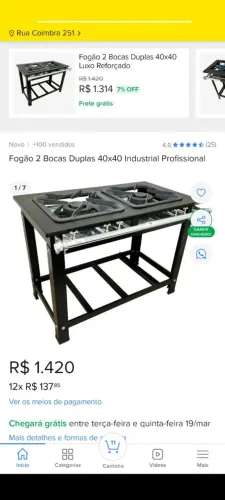 Fogão Industrial Profissional Crystal Aço 2bocas