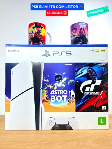 PS5 SLIM 1TB MÍDIA FÍSICA NOVO LACRADO + GARANTIA + JOGOS + BRINDES !