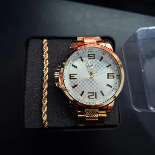 KIT RELÓGIO MASCULINO + PULSEIRA - ESTILO E PRESENÇA