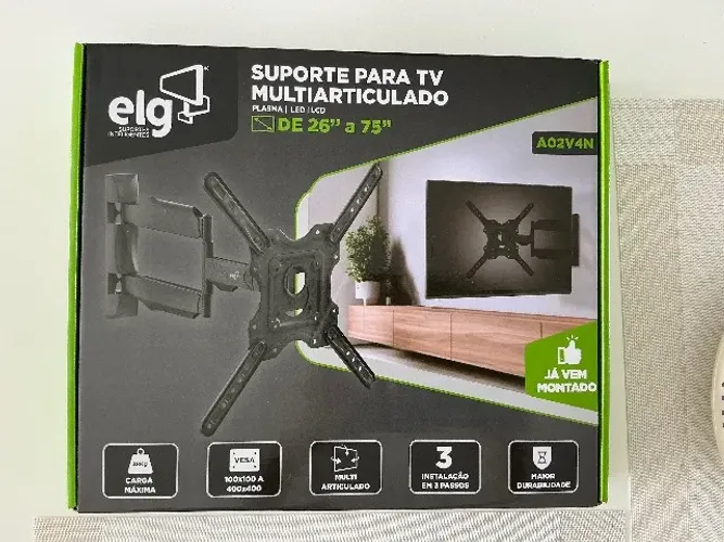 Suporte Articulado para TV ELG A02V4N 26? a 75? - Novo, Nunca Usado