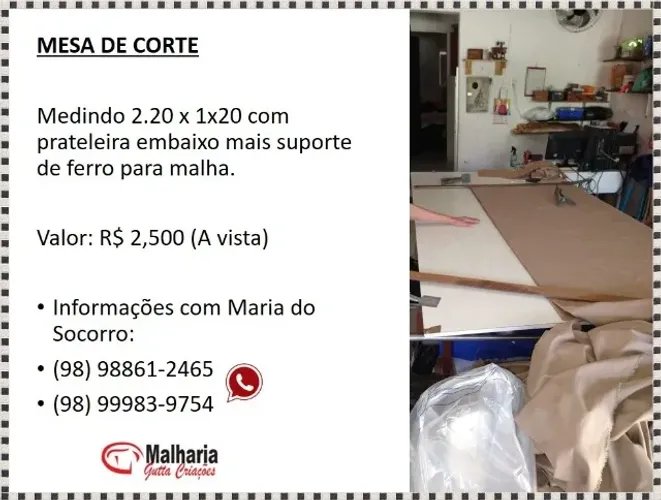 Máquinas e outros. Motivo: Malharia em fechamento.