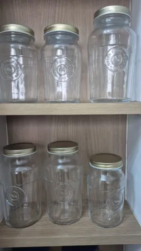Conjunto de 6 potes de mantimento vintage