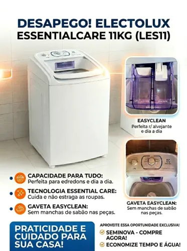 Lavadora Electrolux Essential Care 11kg LES11 - Seminova