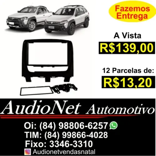 Moldura 2 Din Fiat Palio Weekend Siena Strada 2013 Até 2019 Multimidia Mp5 painel Carro