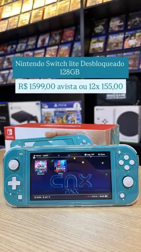 Nintendo Switch Lite Desbloqueado 128GB + Capa de Proteção - Loja Física / Garantia