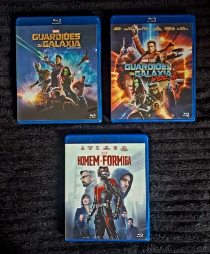Blu-rays Guardiões da Galáxia Vols 1, 2 e Homem-Formiga