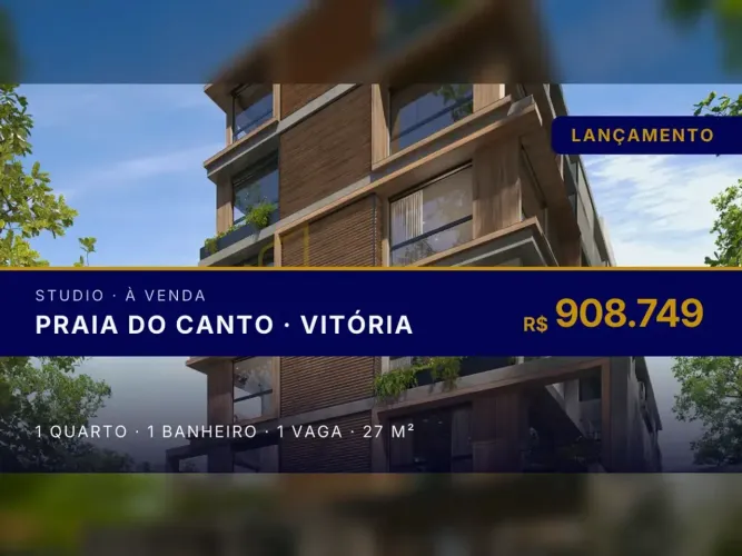 Incrível Studio Garden na Praia do Canto com área externa privativa!
