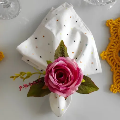 Porta Guardanapo Flor Kit 6 Un Mesa Posta Decoração