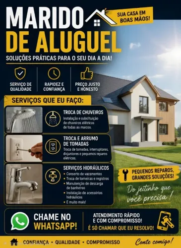 Serviços de manutenção, conserto, reparos...elétricas e hidráulica! "MARIDO DE ALUGUEL"