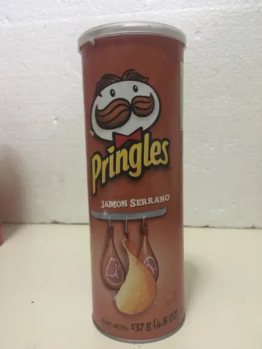 Lata vazia batata Pringles Jamon para coleção 