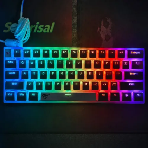 Teclado Mecânico Havit KB877L RGB 60% Switch Content Red - Novo