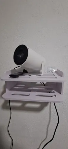 Projetor HY300 4K Ultra + Tela de projeção dobrável com ilhós 100x120