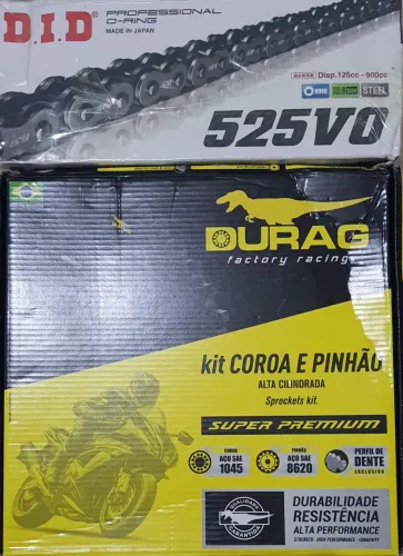 Kit Relação  MT-07 / MT-10 - Novo-  Durag + Corrente D.I.D 525VO (116 Elos)