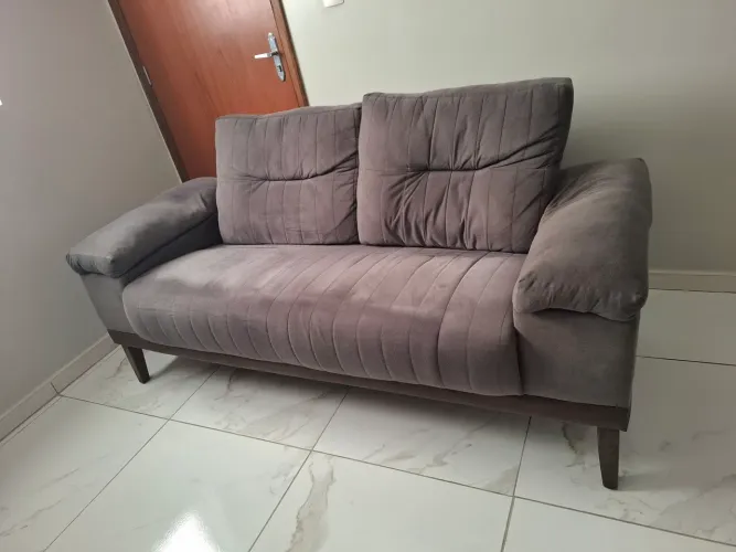 Sofá 2 Lugares Cinza Escuro