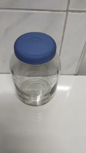 Pote de vidro 2,5 l com tampa cinza