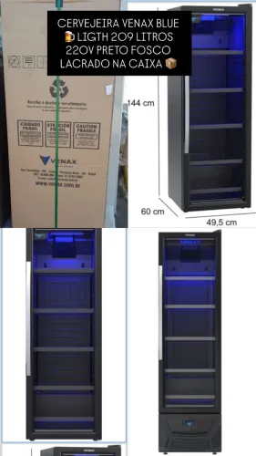 Cervejeira VENAX BLUE LIGTH 209 Litros 220V Preto Fosco