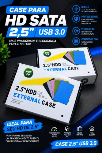 Case 3.0 Para HD Externo - Compatível Com HD e SSD