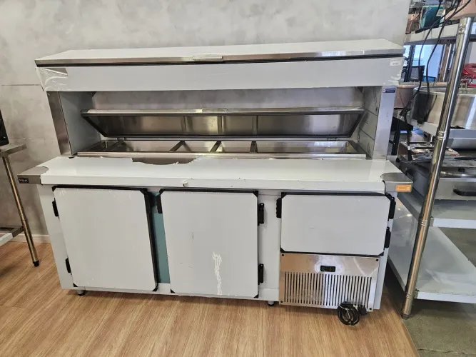 balcão refrigerado inox com condimentador duplo 1,90m novo