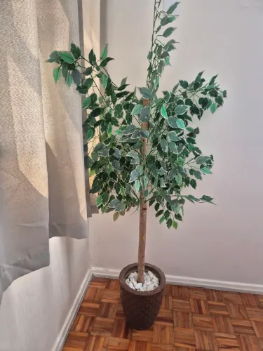 Plantas artificiais decorativas, medindo 1.50 de altura acompanha o jarro e pedras