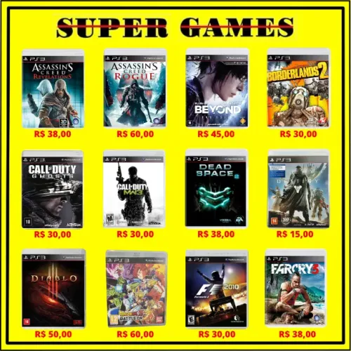 Jogos PS3 em até 6x sem juros, Loja física desde 2004, Próximo ao Metrô.
