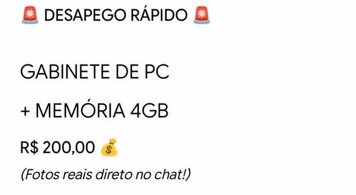 Gabinete De Computador + Memória Ram 4gb (Ler Descrição)
