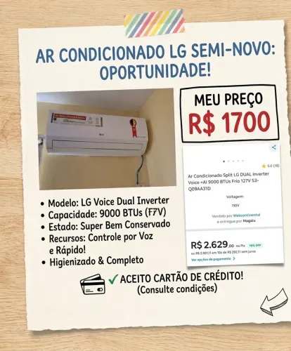 Ar condicionado 110v LG inverter