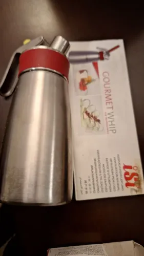 Garrafa Sifão iSi Gourmet Whip Inox Profissional + 4 Cápsulas De Gás