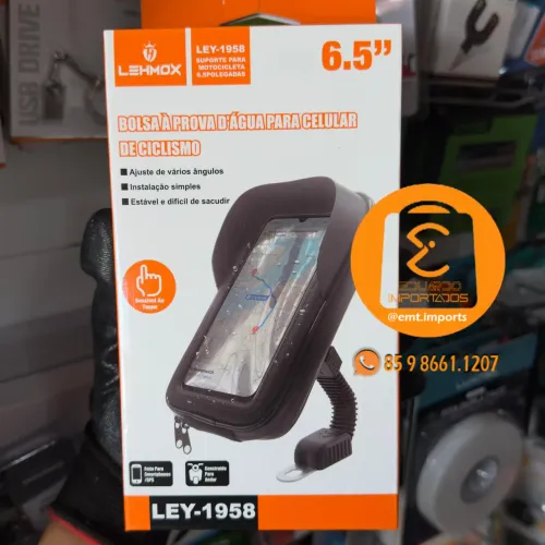 Suporte Celular Bike, Bolsa a Prova D'água 6.5 Moto boy Bicicleta GPS Retrovisor Guidão