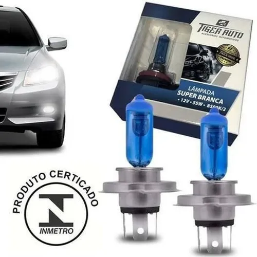 Par Lâmpada Super Branca Todos Carros 8500k 12v 55w Fácil instalação