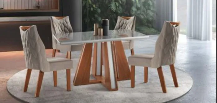 Conjunto de Mesa Luxo Rubi c/ 04 cadeiras *nova na caixa