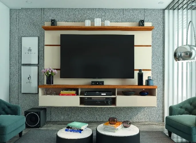 Painel para TV até 72'' modelo Suécia + suporte > Frete + montagem grátis!