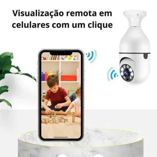 Câmera lâmpada Ip Inteligente Panorâmica Wifi 360 graus 