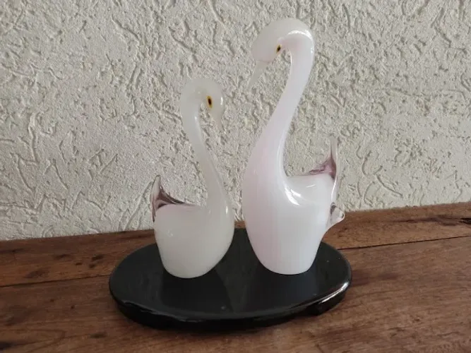 Cisne Decorativo Em Murano Importado Japão Japonêsa Delicada