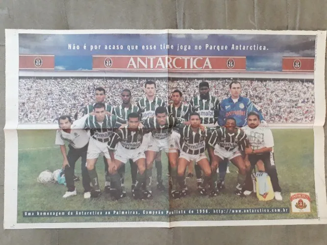 Pôster Palmeiras Campeão Paulista de 96 - o time de 102 gols Raridade,
