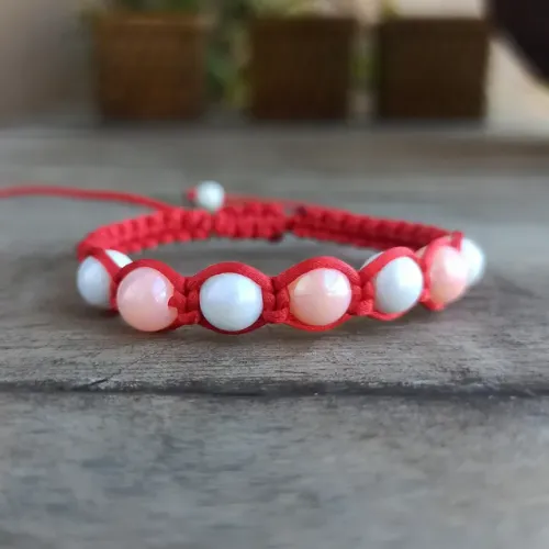 Pulseira macrame com bola 8mm