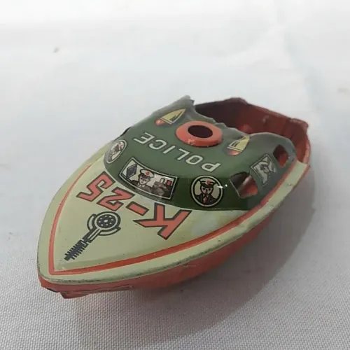 Brinquedo antigo de lata - Lancha Pop Pop (fabricada no Japão) K-25