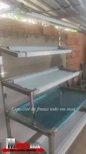 Estante hortifruti em aço inox mobiliário industrial inoxidável 