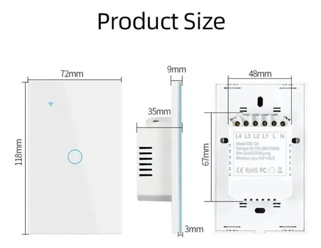 Interruptores Wi-fi Touch *Sem fio Neutro - Alexa