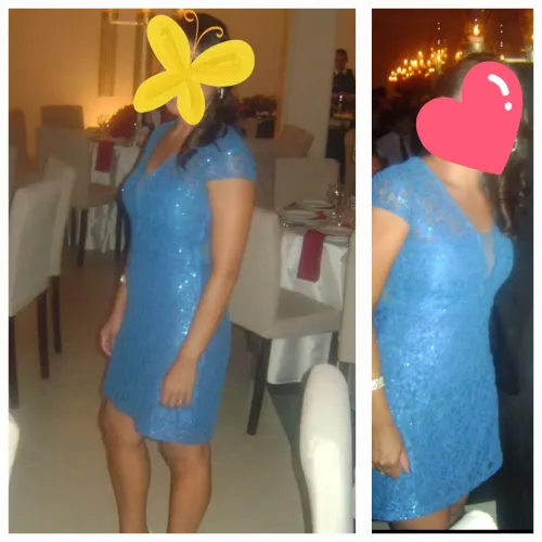 Vestido Azul Sequined - Perfeito para Festas!