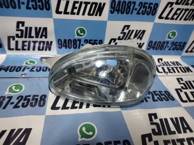 farol esquerdo corsa classic 2000 ate 2009 lente vidro novo importado carcaca cinza