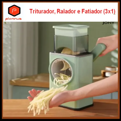 Ralador de Queijo Fatiador Legumes Cortador Vegetais Manual 3x1 Multiuso z512