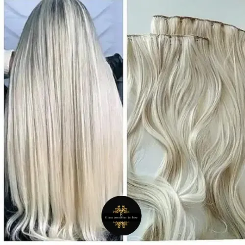 2 Tela de tic tcs de cabelo bio humano em loiro perolado 